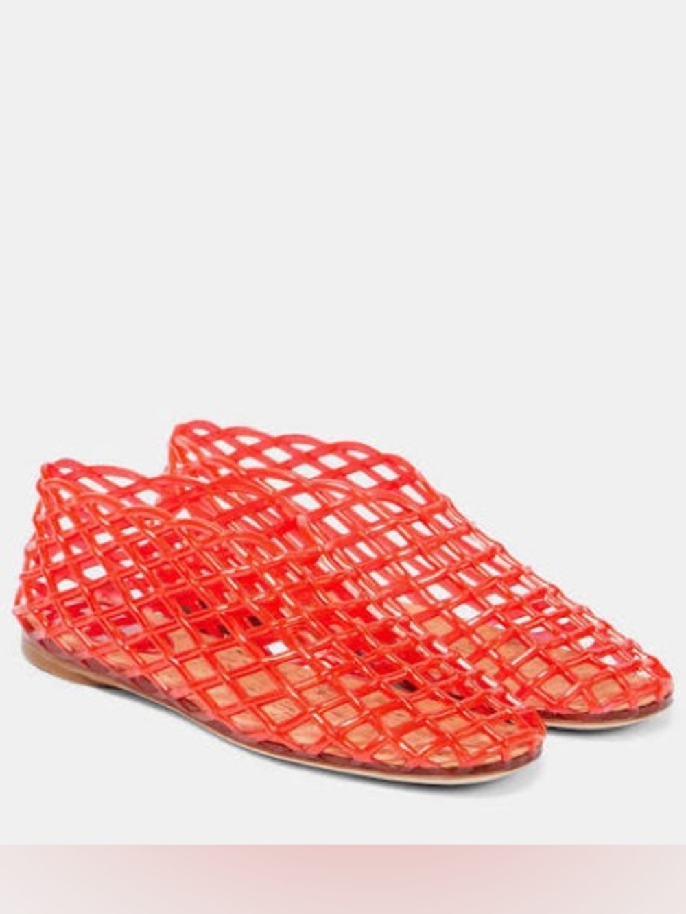 The Row Mara fishnet PVC ballet flats